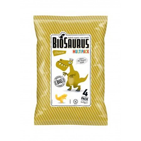 Chrupki kukurydziane Dinozaury o smaku serowym BEZGL. BIO 4x15 g