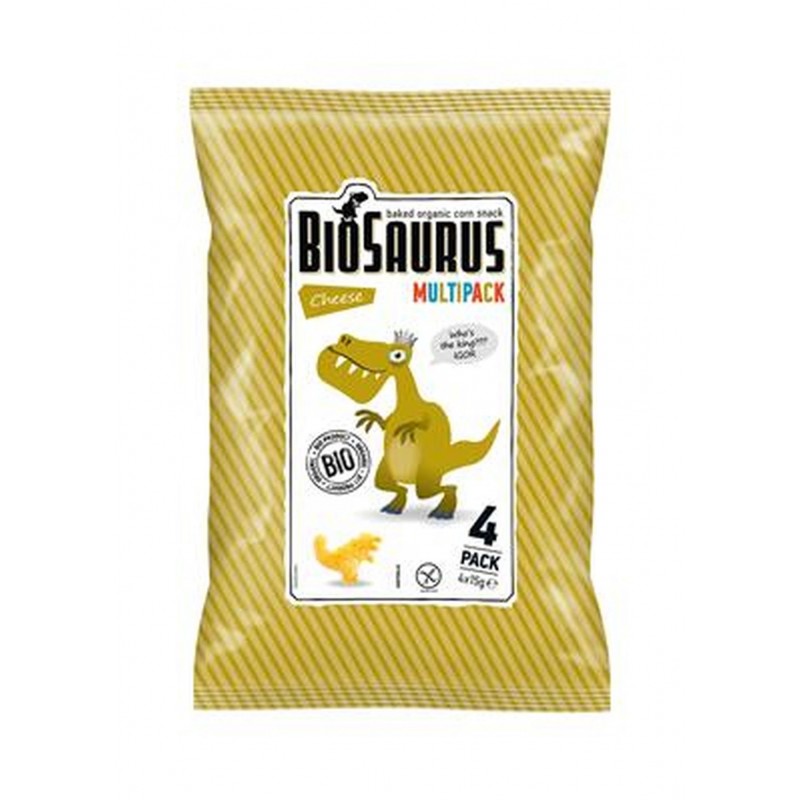 Chrupki kukurydziane Dinozaury o smaku serowym BEZGL. BIO 4x15 g