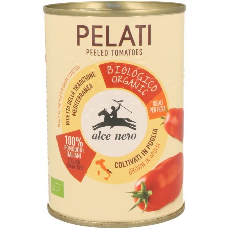 POMIDORY PELATI BEZ SKÓRY BIO 400 g (PUSZKA) - ALCE NERO
