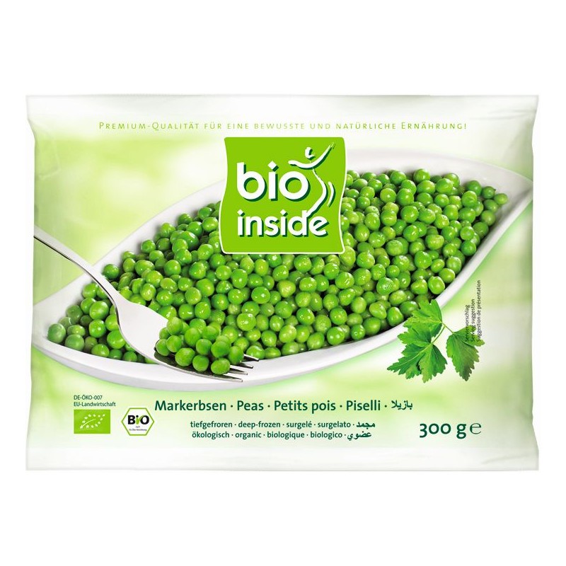 GROSZEK ZIELONY MROŻONY BEZGLUTENOWY BIO 300 g - BIO INSIDE