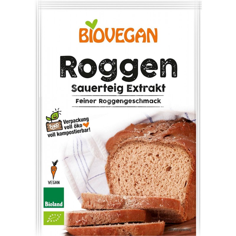 ZAKWAS CHLEBOWY ŻYTNI W PROSZKU BIO 30 g - BIO VEGAN
