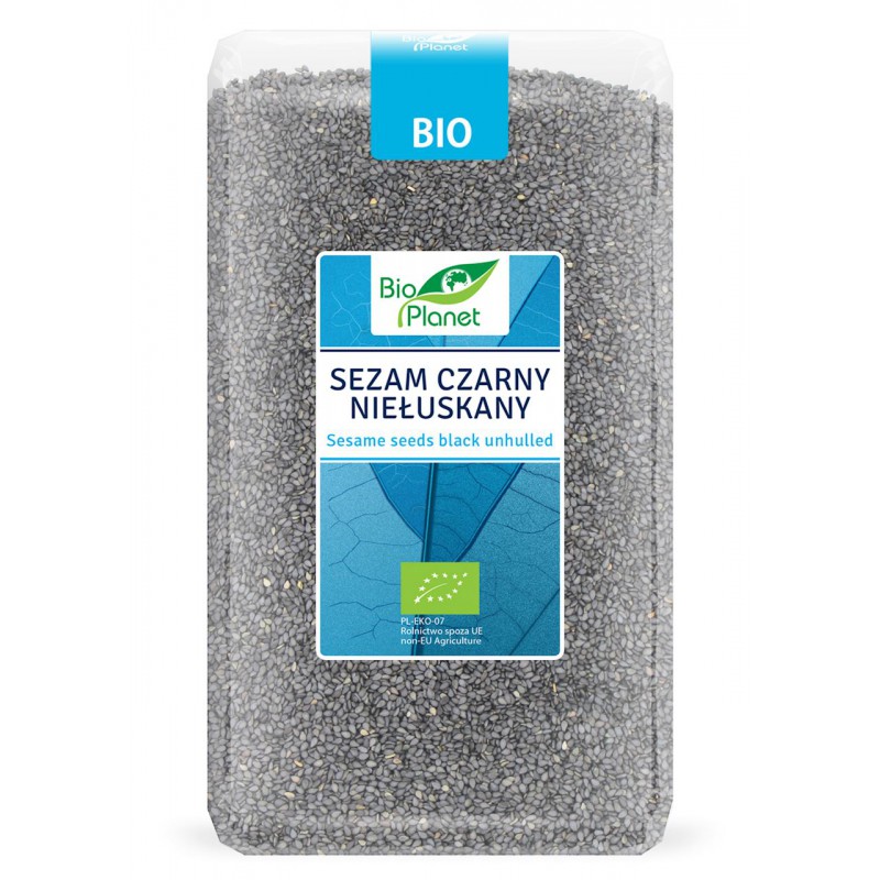 SEZAM CZARNY NIEŁUSKANY BIO 1 kg - BIO PLANET
