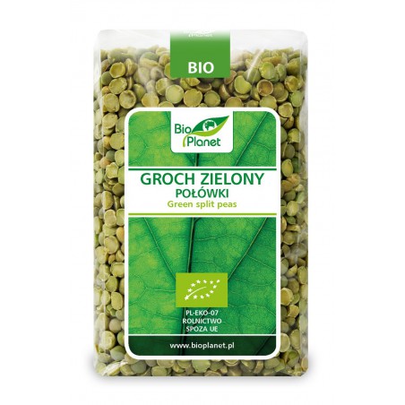 GROCH ZIELONY POŁÓWKI BIO 500 g - BIO PLANET