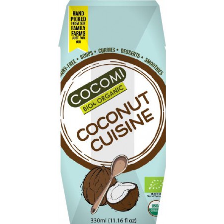 COCONUT MILK - NAPÓJ KOKOSOWY BEZ GUMY GUAR (17 % TŁUSZCZU) BIO 330 ml - COCOMI