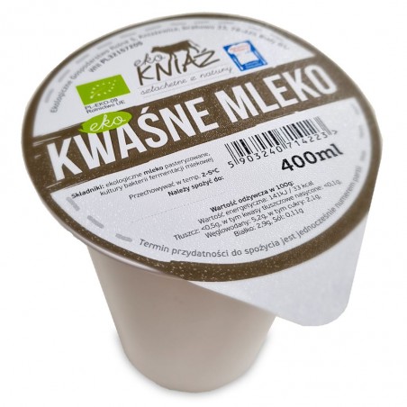 KWAŚNE MLEKO BIO 400 ml - EKO KNIAŹ (NA ZAMÓWIENIE)