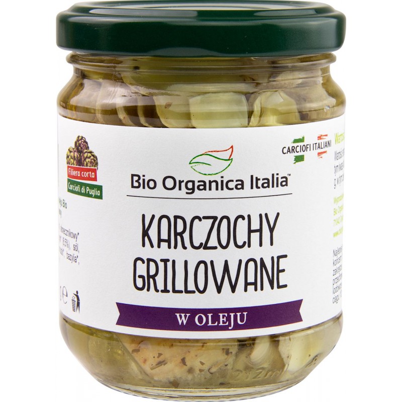 KARCZOCHY GRILLOWANE W OLEJU BIO 190 g (SŁOIK) - BIO ORGANICA ITALIA