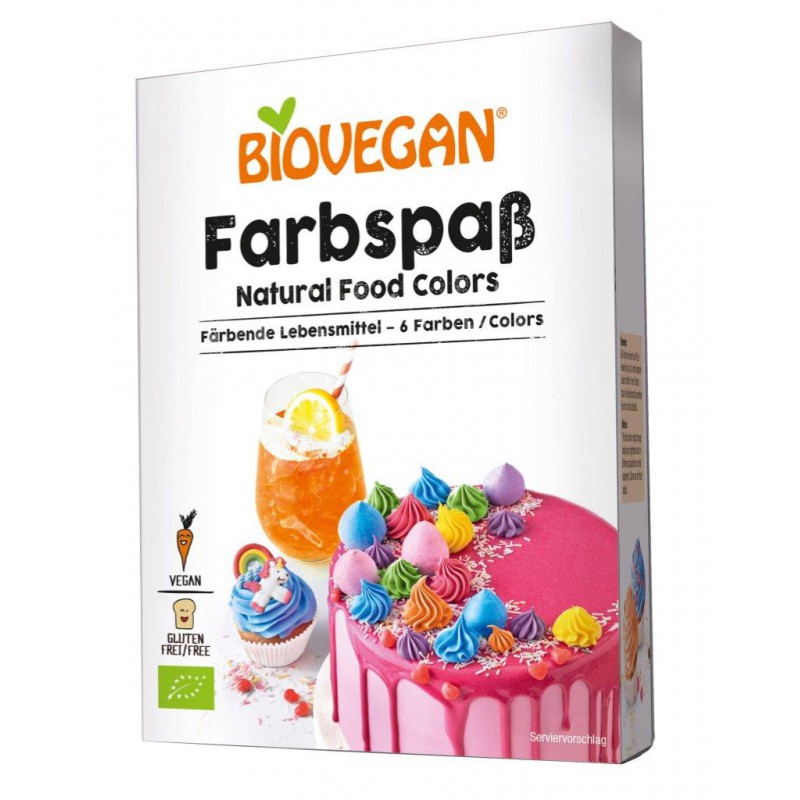 BARWNIKI SPOŻYWCZE BEZGLUTENOWE BIO (6 x 8 g) 48 g - BIO VEGAN
