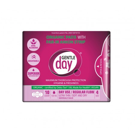 PODPASKI HIGIENICZNE Z PASKIEM ANIONOWYM NA DZIEŃ 10 szt. - GENTLE DAY