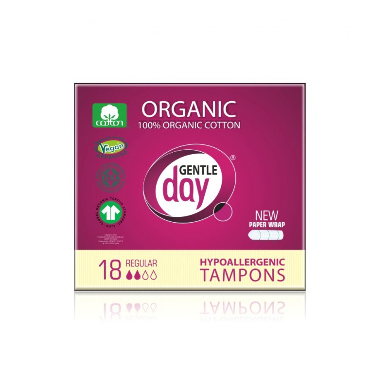 TAMPONY ZE 100 % BAWEŁNY EKOLOGICZNEJ - REGULAR 18 szt. - GENTLE DAY