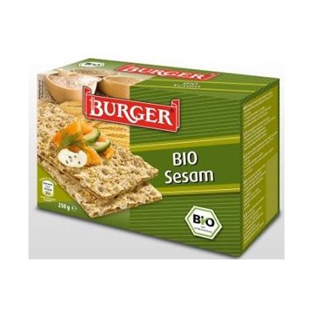 PIECZYWO CHRUPKIE ŻYTNIE RAZOWE Z SEZAMEM BIO 250 g - BURGER