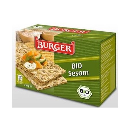 PIECZYWO CHRUPKIE ŻYTNIE RAZOWE Z SEZAMEM BIO 250 g - BURGER