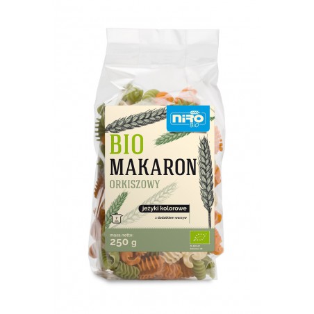 MAKARON (ORKISZOWY KOLOROWY) JEŻYKI BIO 250 g - NIRO