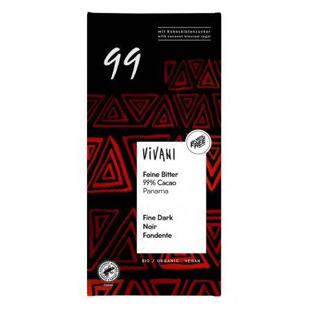 CZEKOLADA GORZKA 99 %  BIO 80 g - VIVANI