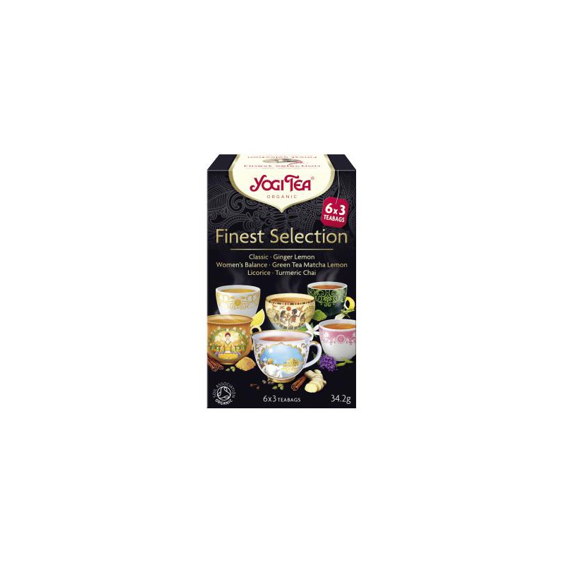 HERBATKA EKSPRESOWA FINEST SELECTION (MIX HERBATEK) BIO (6 x 3 TOREBKI) 34,2 g - YOGI TEA