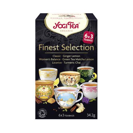 HERBATKA EKSPRESOWA FINEST SELECTION (MIX HERBATEK) BIO (6 x 3 TOREBKI) 34,2 g - YOGI TEA