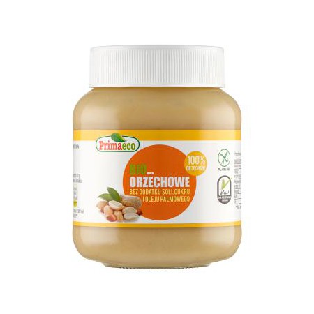 KREM Z PRAŻONYCH ORZESZKÓW ZIEMNYCH BEZGLUTENOWY BIO 360 g - PRIMAECO