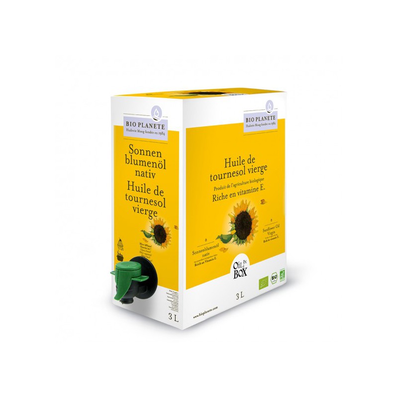 OLEJ SŁONECZNIKOWY TŁOCZONY NA ZIMNO BIO 3 L - HORECA (BIO PLANETE)