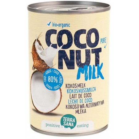 COCONUT MILK - NAPÓJ KOKOSOWY BEZ GUMY GUAR (22 % TŁUSZCZU) BIO 400 ml (PUSZKA) - TERRASANA