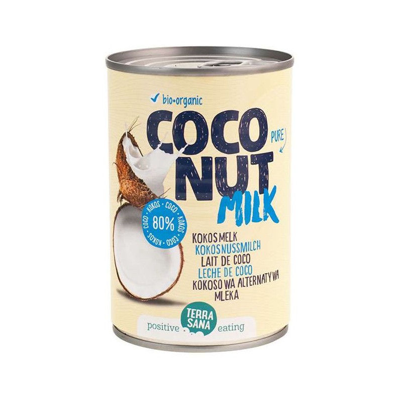 COCONUT MILK - NAPÓJ KOKOSOWY BEZ GUMY GUAR (22 % TŁUSZCZU) BIO 400 ml (PUSZKA) - TERRASANA