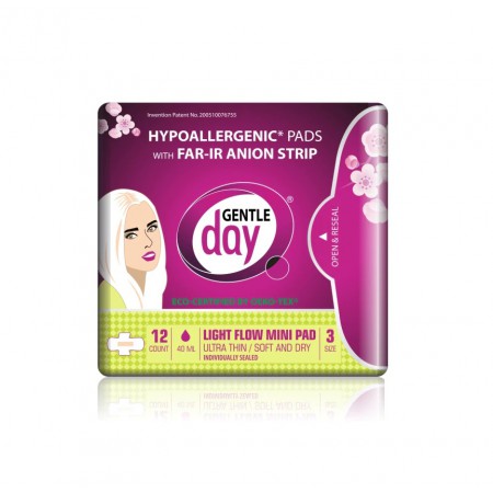 PODPASKI HIGIENICZNE MINI Z PASKIEM ANIONOWYM (TEENS) 12 szt. - GENTLE DAY
