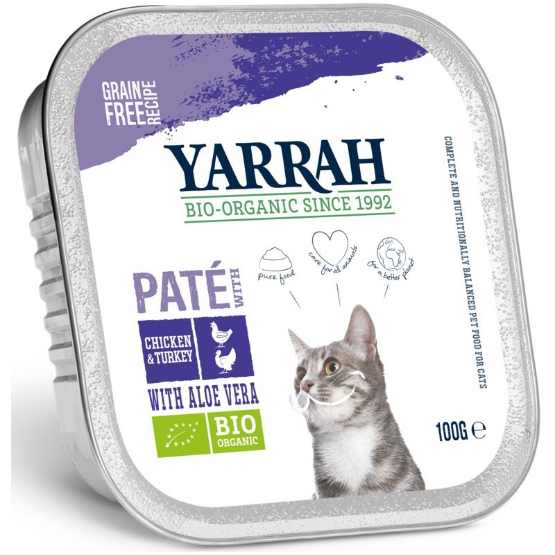 (DLA KOTA) PASZTET Z KURCZAKA I INDYKA Z ALOESEM BIO 100 g - YARRAH