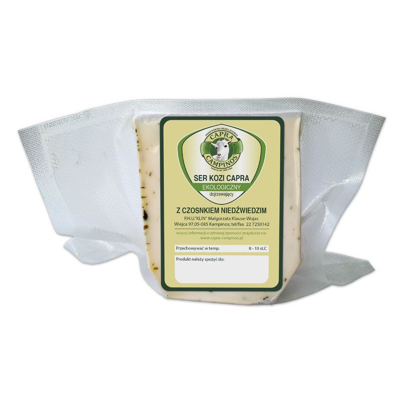 KOZI SER DOJRZEWAJĄCY Z CZOSNKIEM NIEDŹWIEDZIM BIO (około 0,20 kg) - CAPRA CAMPINOS