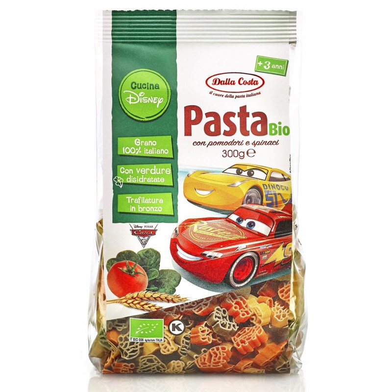 MAKARON (SEMOLINOWY TRÓJKOLOROWY) DISNEY AUTA BIO 300 g - DALLA COSTA