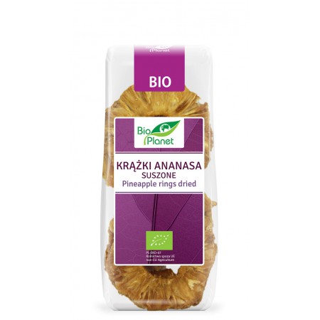 KRĄŻKI ANANASA SUSZONE BIO 100 g - BIO PLANET