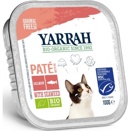 (DLA KOTA) PASZTET Z ŁOSOSIA Z ALGAMI MORSKIMI BIO 100 g - YARRAH
