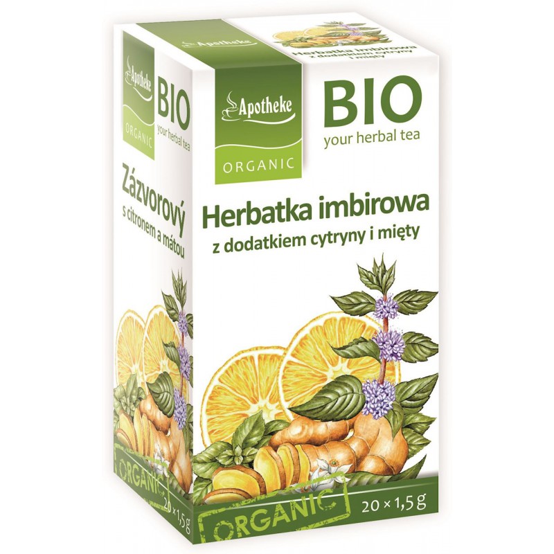 HERBATKA IMBIROWA (CYTRYNA I MIĘTA) BIO (20 x 1,5 g) 30 g - APOTHEKE