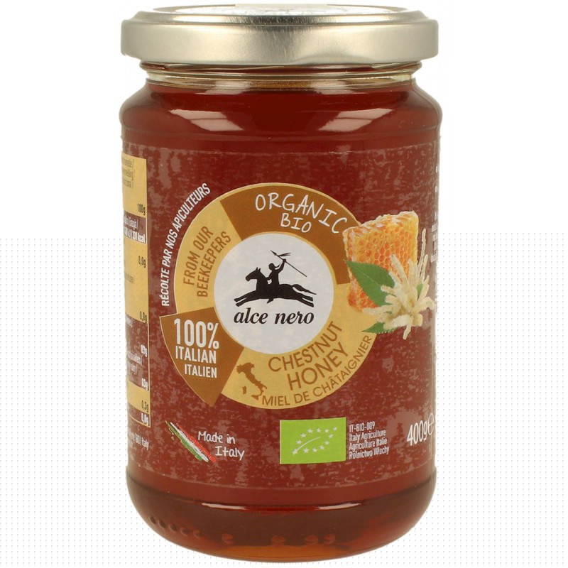 MIÓD NEKTAROWY KASZTANOWY BIO 400 g - ALCE NERO