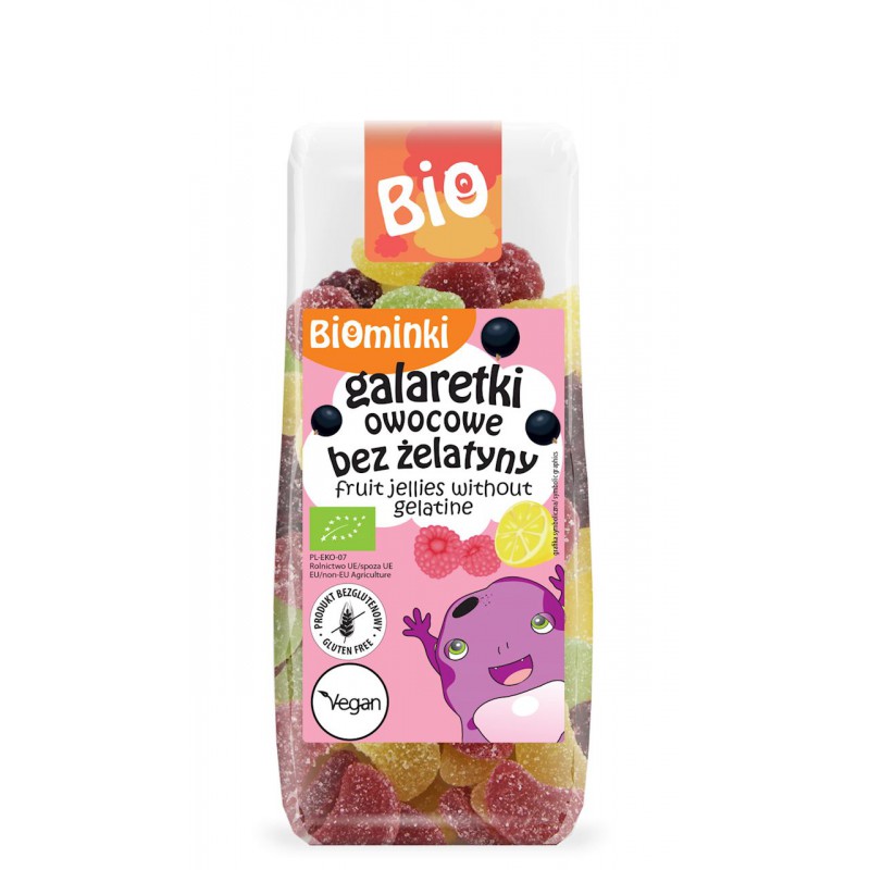 GALARETKI OWOCOWE BEZ ŻELATYNY BEZGLUTENOWE BIO 100 g - BIOMINKI
