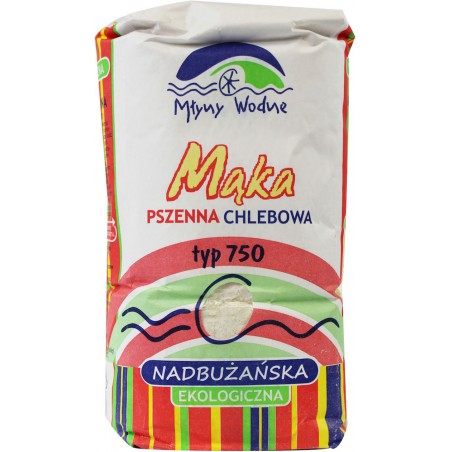 MĄKA PSZENNA CHLEBOWA NADBUŻAŃSKA TYP 750 BIO 1 kg - MŁYNY WODNE (EKO OAZA)