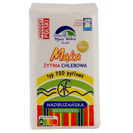 MĄKA ŻYTNIA CHLEBOWA (PYTLOWA) NADBUŻAŃSKA TYP 720 BIO 1 kg - MŁYNY WODNE (EKO OAZA)