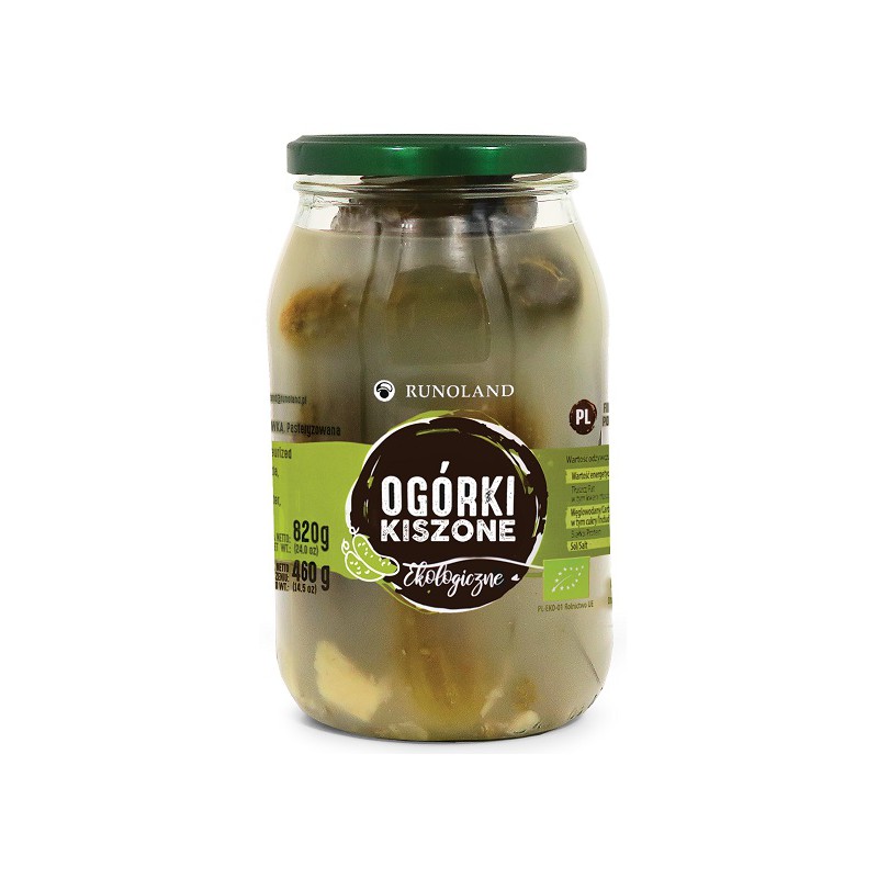 OGÓRKI KISZONE MAŁOSOLNE BIO 820 g (460 g) - RUNOLAND