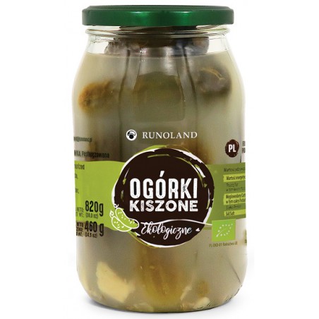 OGÓRKI KISZONE MAŁOSOLNE BIO 820 g (460 g) - RUNOLAND