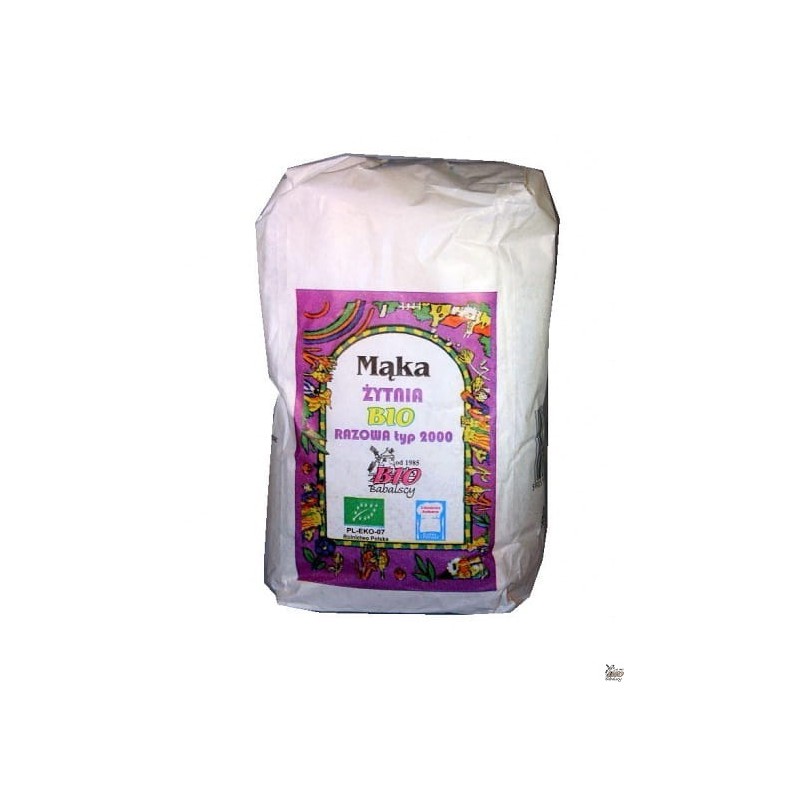 MĄKA ŻYTNIA RAZOWA TYP 2000 BIO 1 kg - BABALSCY