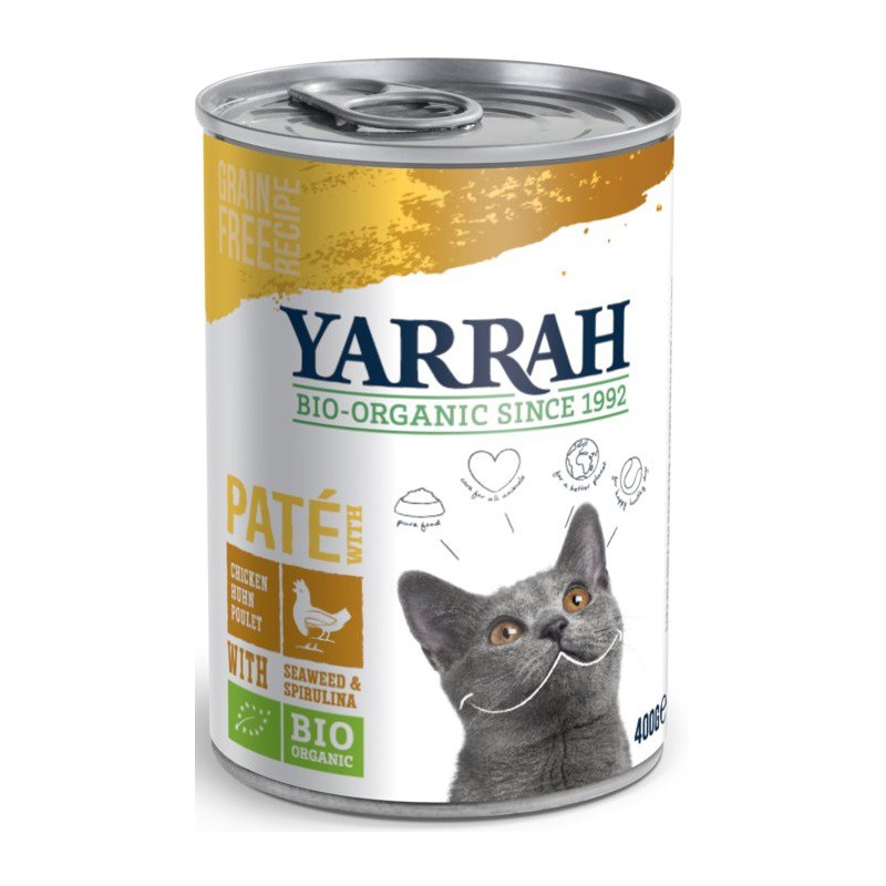 (DLA KOTA DOROSŁEGO) PASZTET Z KURCZAKA Z ALGAMI MORSKIMI BIO 400 g - YARRAH