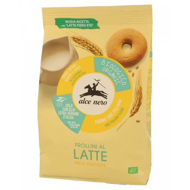 CIASTKA MLECZNE Z DODATKIEM OLIWY Z OLIWEK EXTRA VIRGIN (14 %) BIO 250 g - ALCE NERO