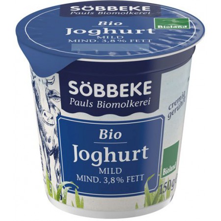 JOGURT NATURALNY (3,8 % TŁUSZCZU W MLEKU) BIO 150 g - SOBBEKE