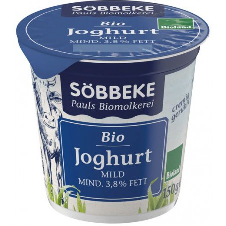 JOGURT NATURALNY (3,8 % TŁUSZCZU W MLEKU) BIO 150 g - SOBBEKE