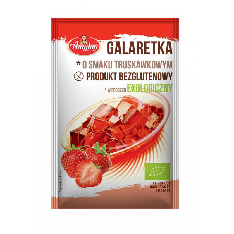 GALARETKA O SMAKU TRUSKAWKOWYM BEZGLUTENOWA BIO 40 g - AMYLON