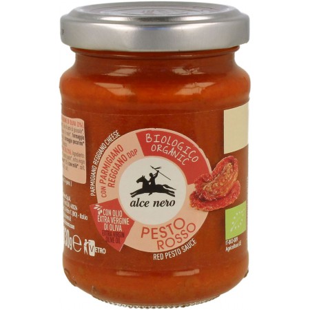 PESTO CZERWONE Z SUSZONYCH POMIDORÓW BIO 130 g - ALCE NERO