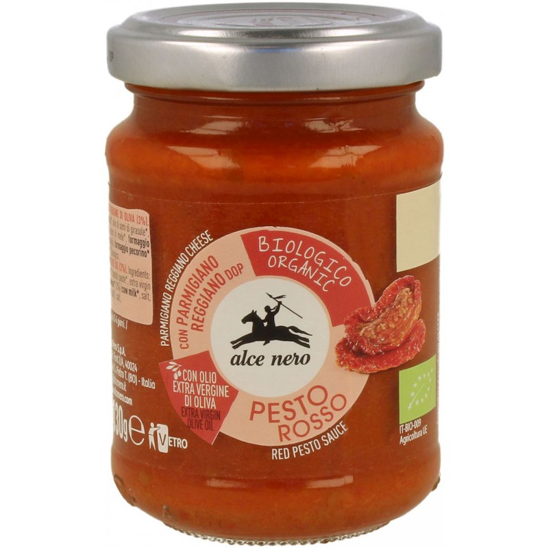 PESTO CZERWONE Z SUSZONYCH POMIDORÓW BIO 130 g - ALCE NERO
