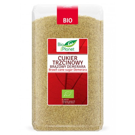 CUKIER TRZCINOWY BRĄZOWY DEMERARA BIO 1 kg - BIO PLANET