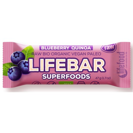 BATON DAKTYLOWY Z JAGODAMI RAW BEZ DODATKU CUKRÓW BEZGLUTENOWY BIO 47 g - LIFEFOOD