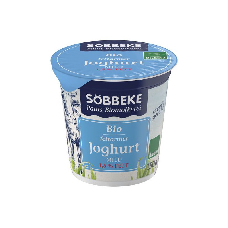JOGURT NATURALNY (1,5 % TŁUSZCZU W MLEKU) BIO 150 g - SOBBEKE
