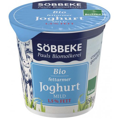 JOGURT NATURALNY (1,5 % TŁUSZCZU W MLEKU) BIO 150 g - SOBBEKE