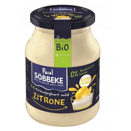 JOGURT KREMOWY CYTRYNOWY (7,5 % TŁUSZCZU W MLEKU) BIO 500 g (SŁOIK) - SOBBEKE