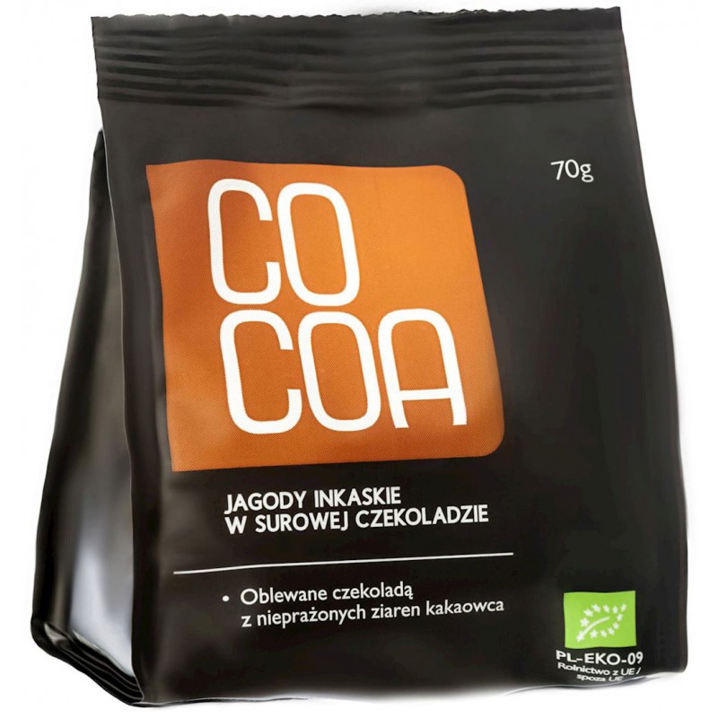 JAGODY INKASKIE W SUROWEJ CZEKOLADZIE BIO 70 g - COCOA